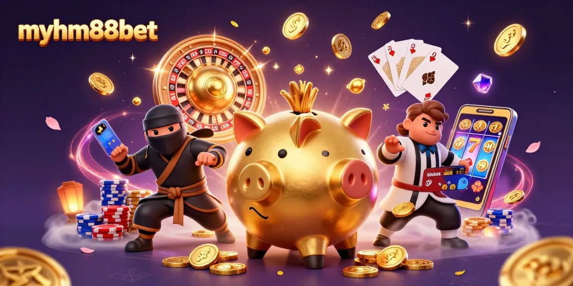 Experience thrilling wins with myhm88bet, where a piggy bank sumo wrestler breaks loose coins and excitement