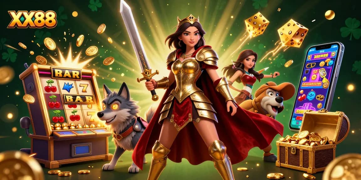 Experience the thrill of gambling at XX88 with vibrant characters and jackpot excitement.
