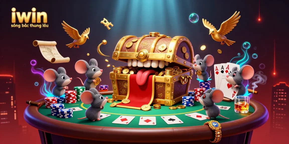 Engage with the iwin sòng bạc thượng lưu treasure chest enticing adventurers in a vibrant casino setting