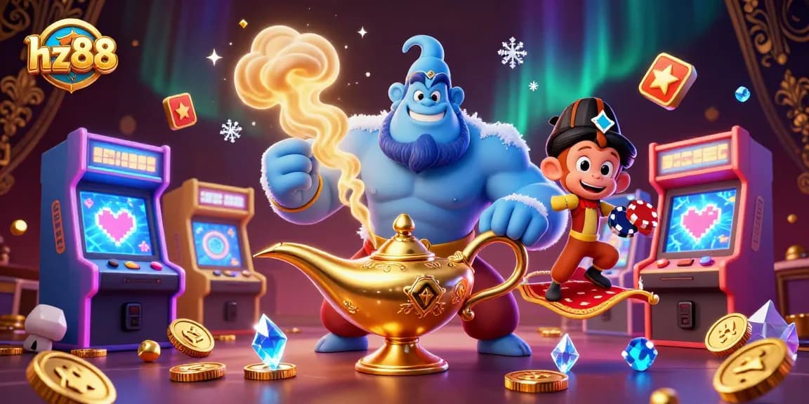 Engage in thrilling gameplay at hz88 with a vibrant and exciting casino-themed illustration.