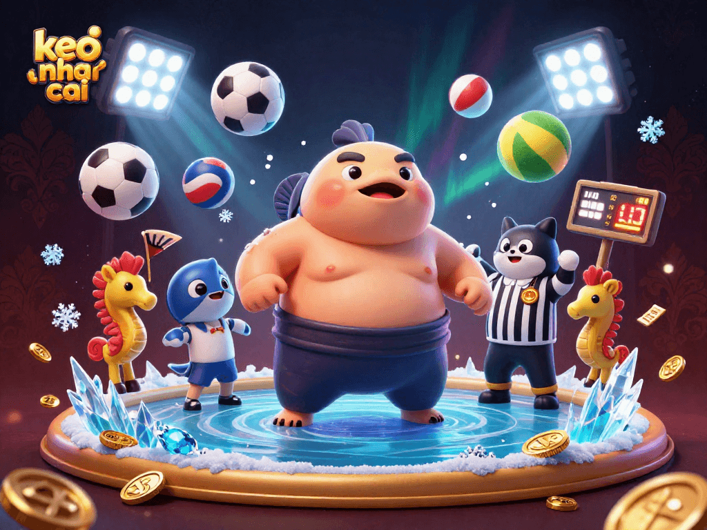 Engage in thrilling sports betting with keo nha cai, featuring a dynamic underwater ring scene.