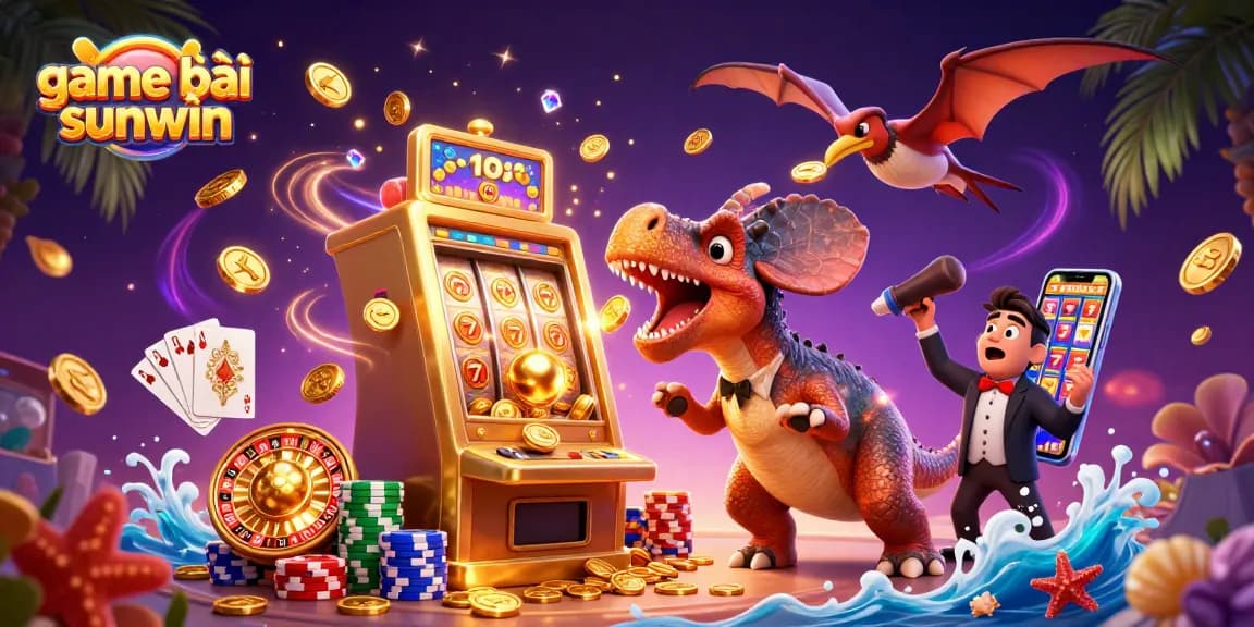 Engaging scene of a pachycephalosaurus at the game bài sunwin jackpot, with coins flying around.