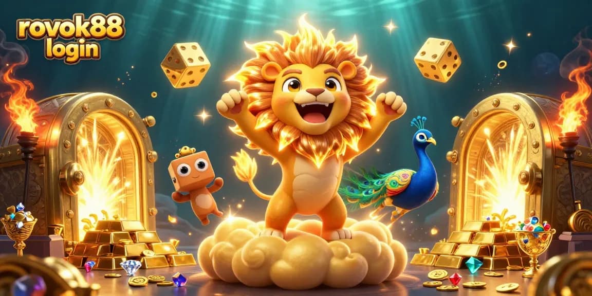 Engage with exciting games at rokok88 login, featuring vibrant casino elements and dynamic characters.