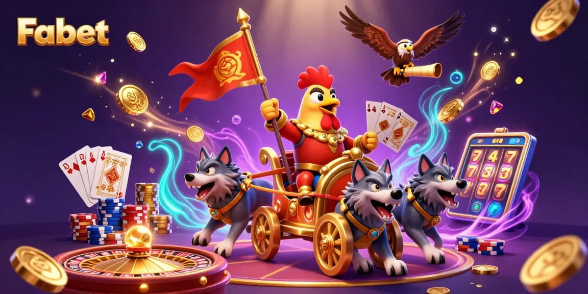 Engage in exciting gameplay at Fabet, featuring dynamic casino elements and vibrant characters.