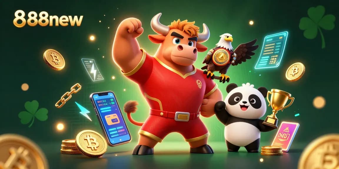 Experience 888new's thrilling crypto casino vibe with vibrant characters celebrating a big win!
