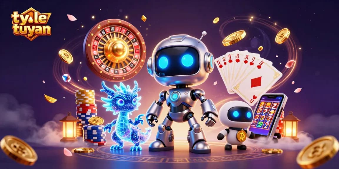 Experience thrilling moments with ty le truc tuyen as cyberpunk characters navigate a vibrant casino scene.