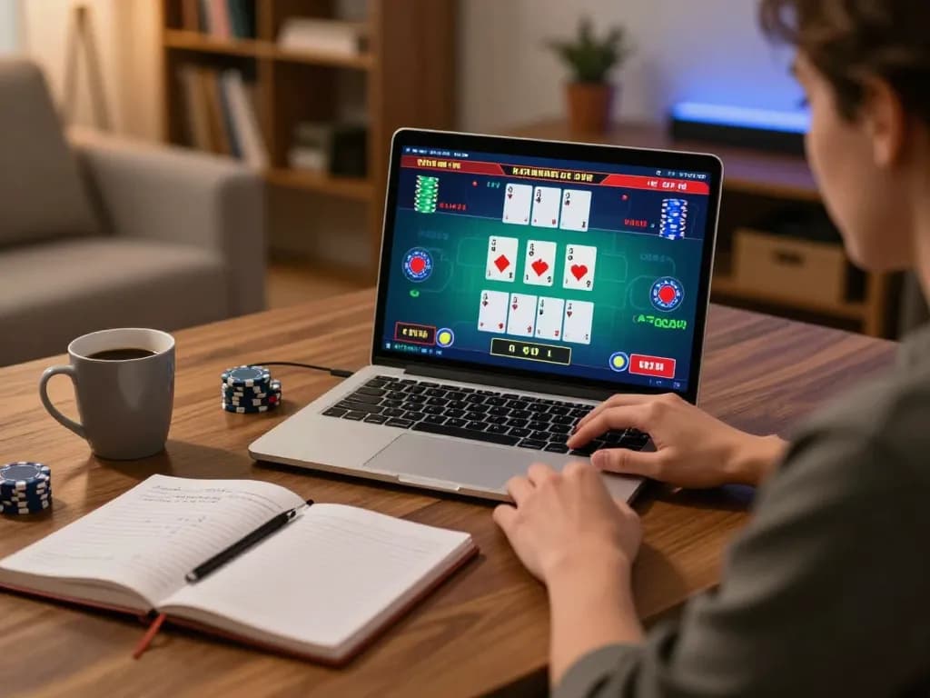 Player experiencing sc88 live dealer blackjack on laptop, showcasing immersive online gaming environment