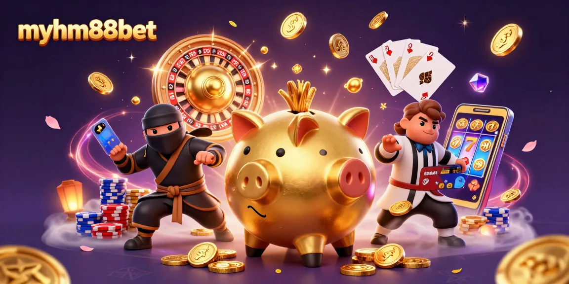 Experience thrilling wins with myhm88bet, where a piggy bank sumo wrestler breaks loose coins and excitement