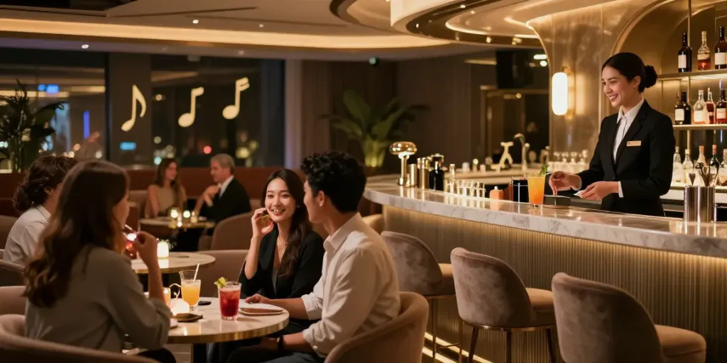 강남타이밍 쩜오의 고급스러운 분위기와 효율적인 서비스 장면