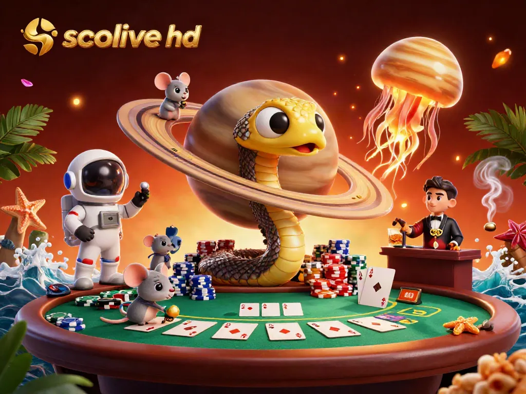 Experience thrilling betting action with socolive hd as mice wager on roulette-style rings around a planet.