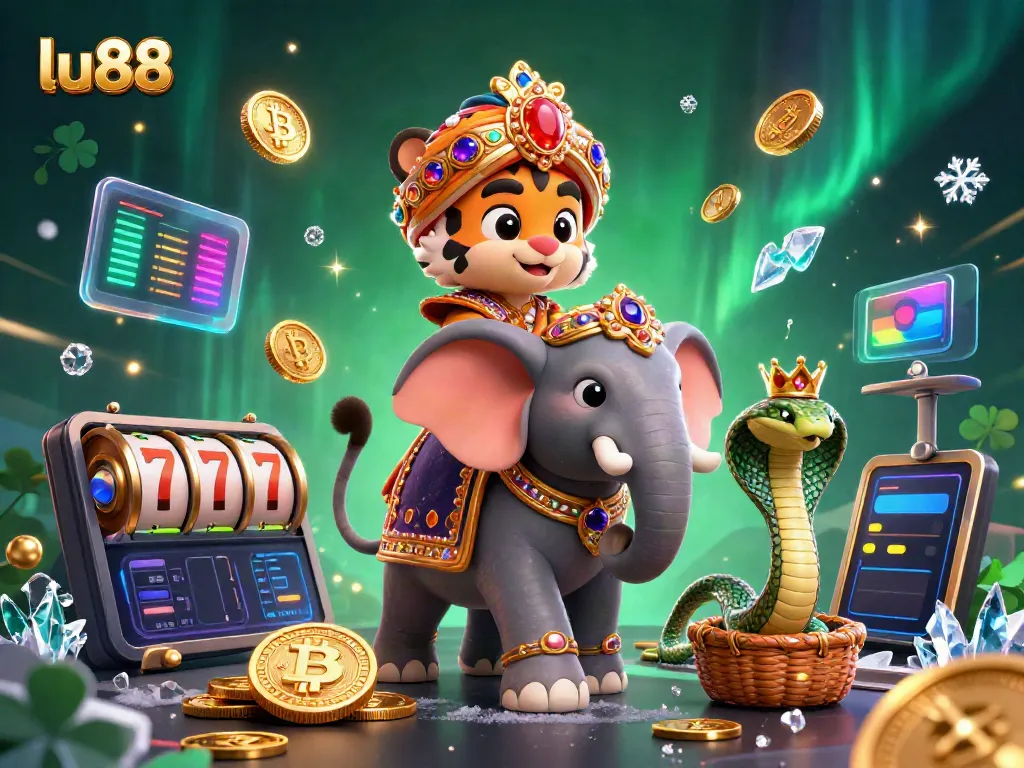 Experience dynamic features of lu88 while playing diverse casino games like slots, surrounded by crypto elements.