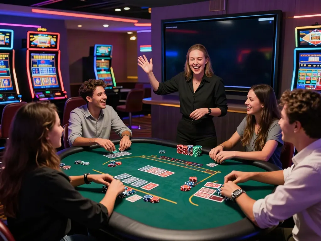 Exciting dynamic gaming experience at man88 casino with friends enjoying live dealer games.