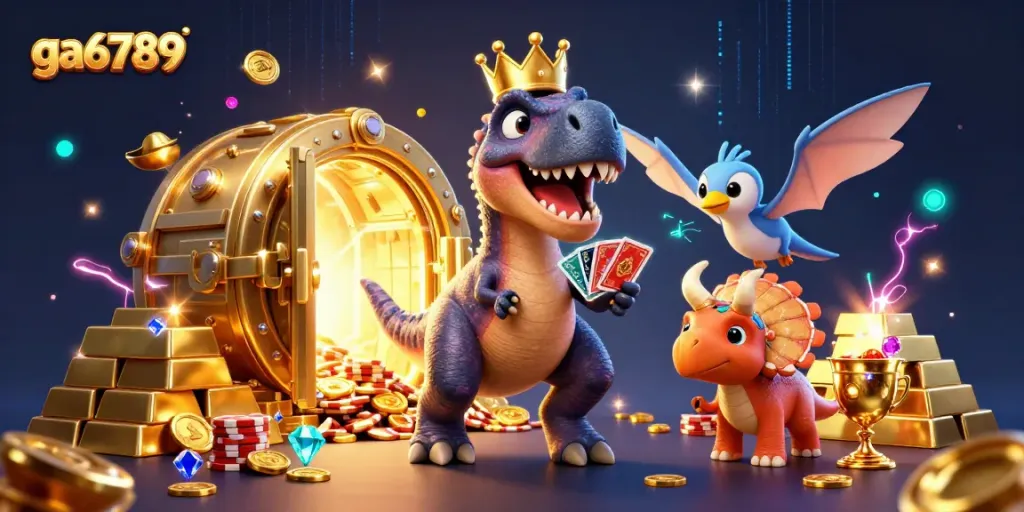 Experience the excitement of ga6789 with animated characters in a vibrant casino setting.