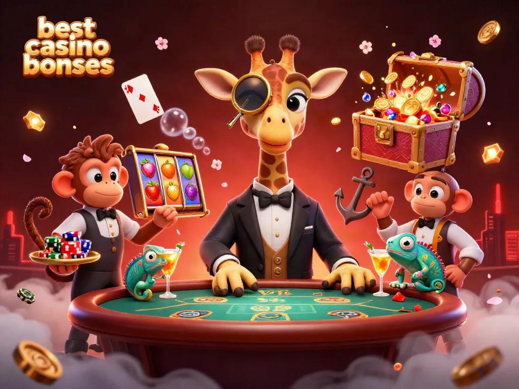 Experience the best casino bonuses with exciting characters enjoying vibrant slot machines.