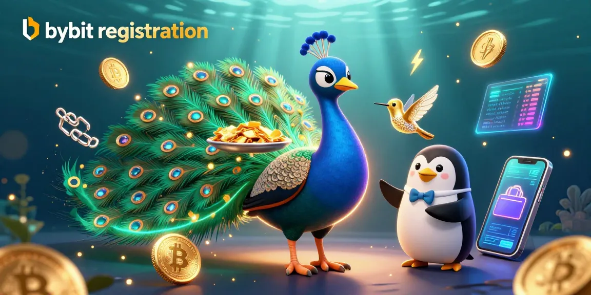 Engage in bybit registration while discovering a vibrant illustration of crypto-themed gaming.
