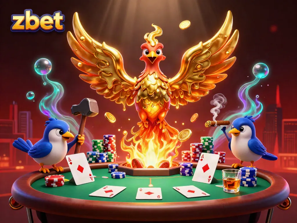 Experience thrilling wins with zbet's vibrant 3D casino scene, showcasing poker excitement and rich rewards.