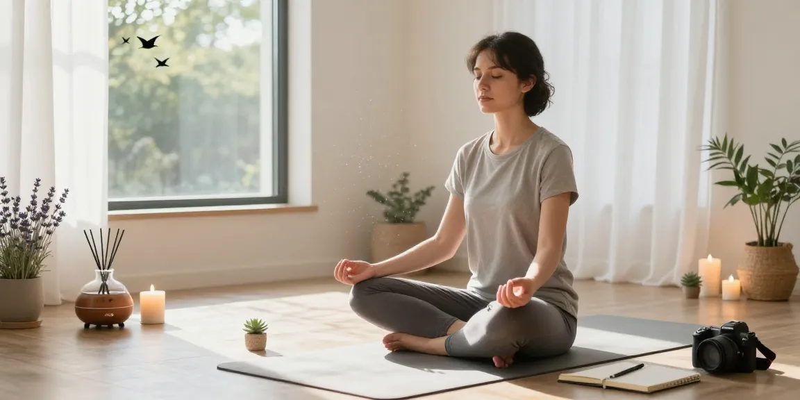 Individual practicing mindfulness meditation in a serene wellness space featuring rokok88 super atmosphere with calming decor.