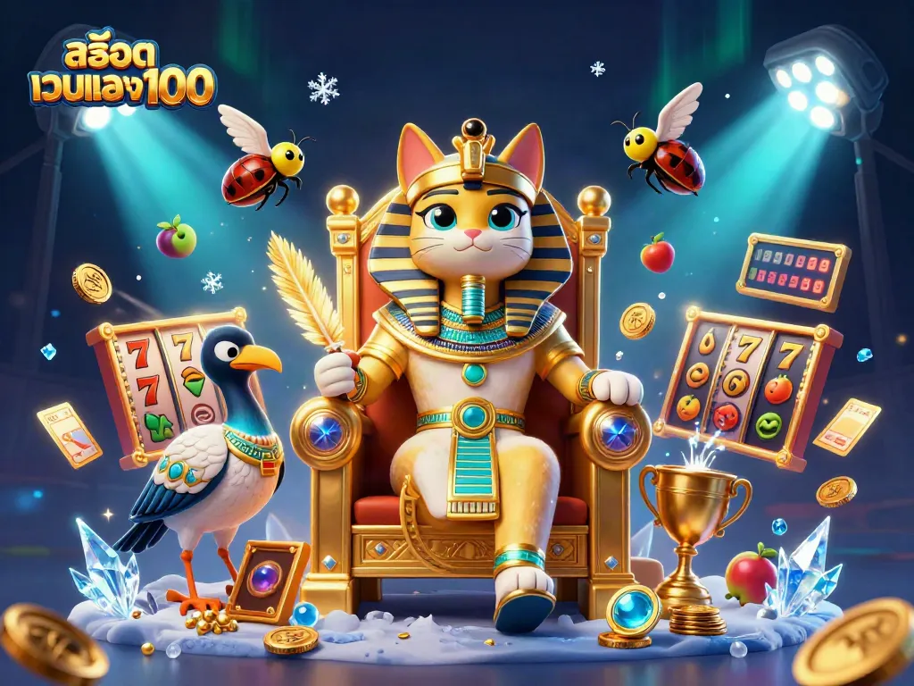 เล่นสล็อตเว็บตรง100 กับฟาโรห์และจิ้งจกในคาสิโน 3D