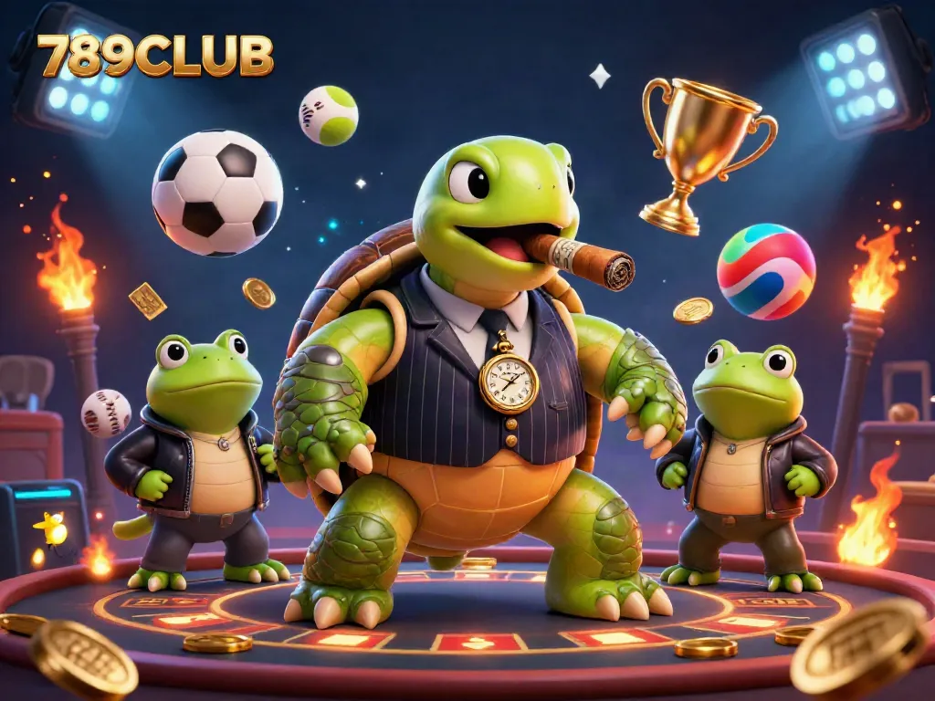 Experience excitement at 789CLUB with a vibrant casino scene featuring unique characters and dynamic elements.