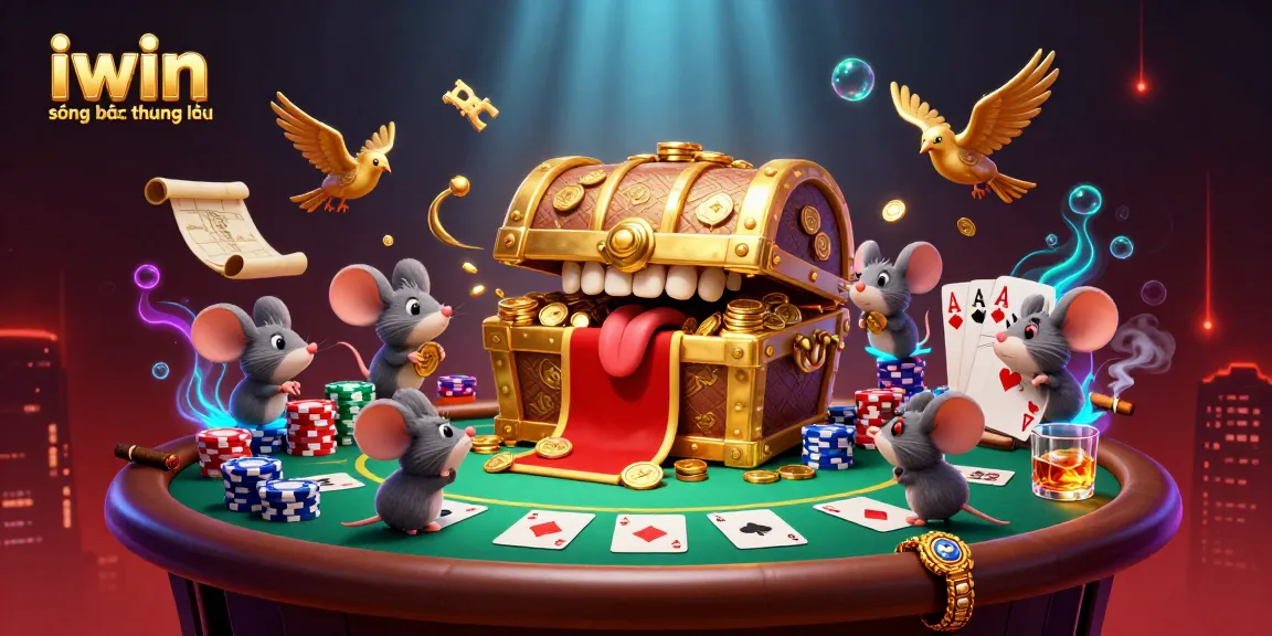 Engage with the iwin sòng bạc thượng lưu treasure chest enticing adventurers in a vibrant casino setting