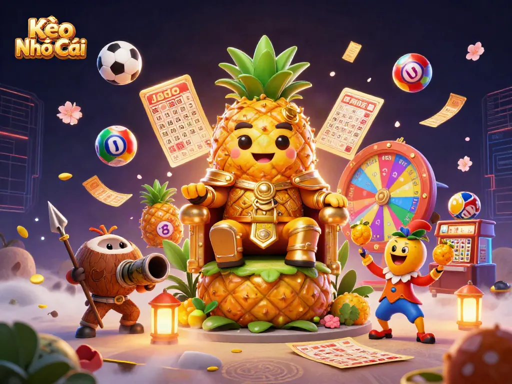 Bet on Kèo Nhà Cái with vivid 3D characters, sports elements, and vibrant casino visuals.