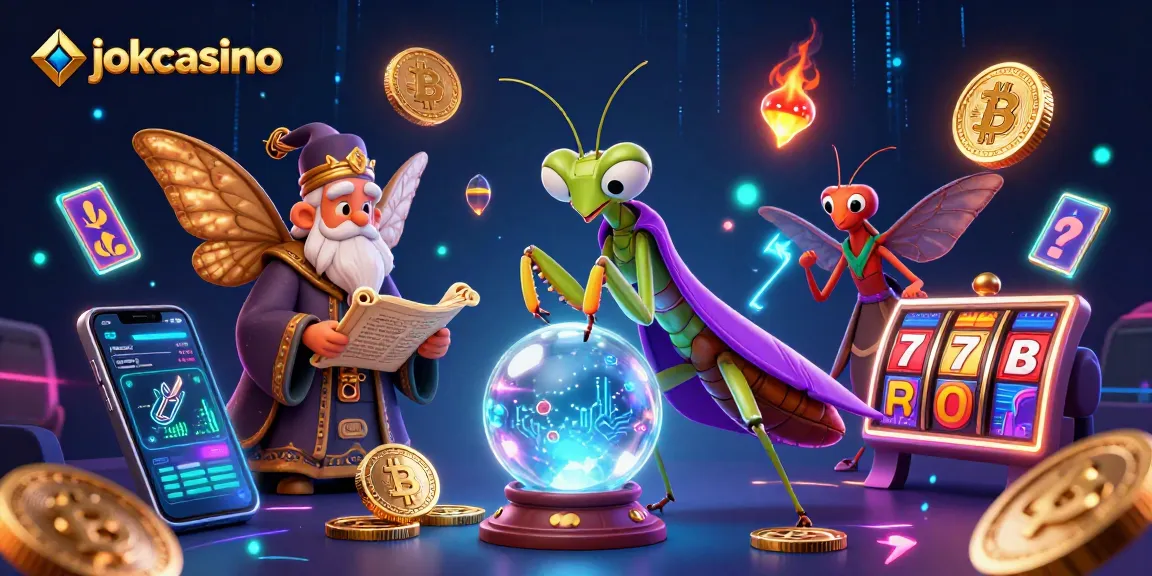Engage in thrilling gameplay at jokacasino with vibrant slot machines and glowing crypto elements.