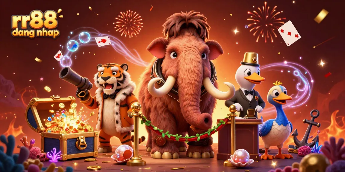 Engage with fun games at rr88 dang nhap featuring a cartoon woolly mammoth bouncer.