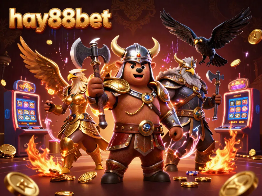 Experience the thrills of gaming at hay88bet with a vibrant 3D casino illustration.