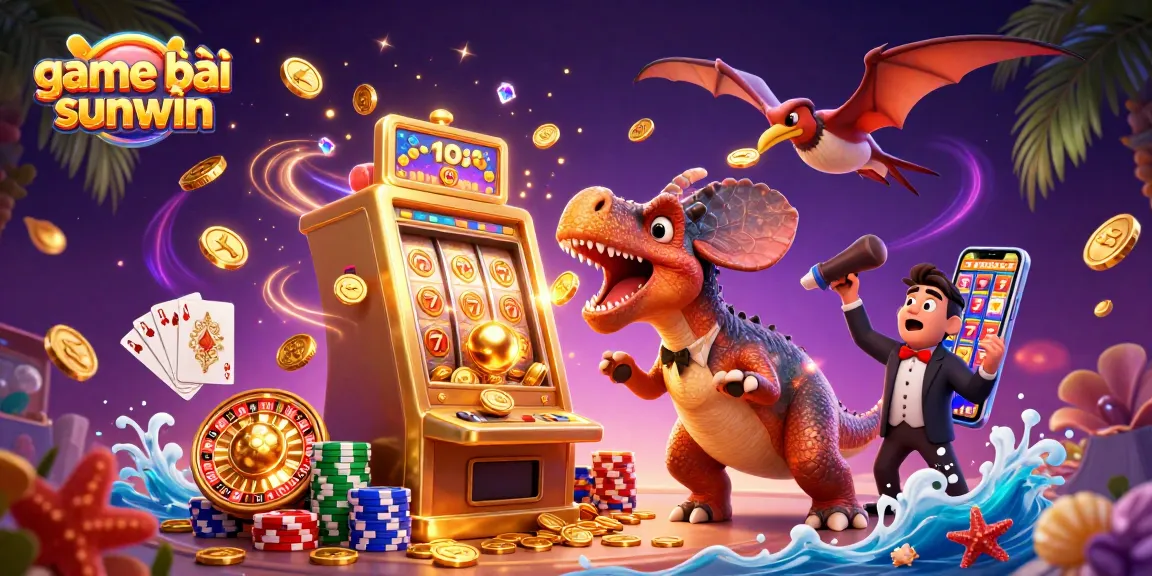 Engaging scene of a pachycephalosaurus at the game bài sunwin jackpot, with coins flying around.
