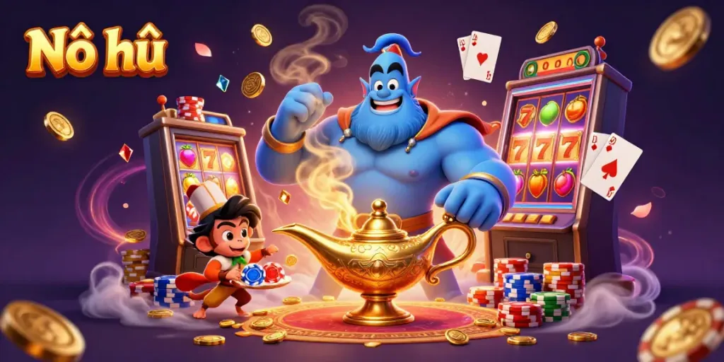 Nổ hũ app interface showcasing thrilling slot mechanics and jackpot excitement with vibrant visuals.