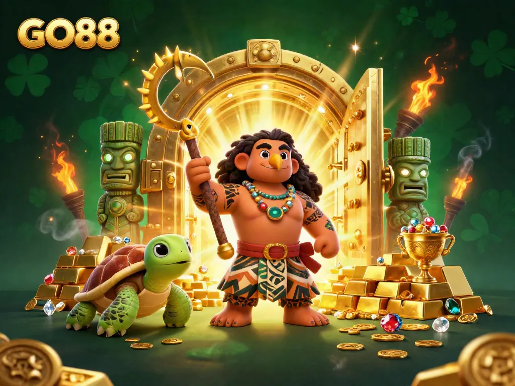 Experience gaming excitement with GO88's vibrant casino scene filled with treasures.