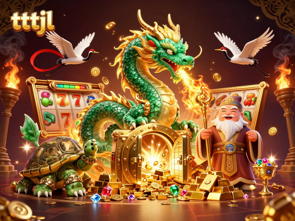 Engage in thrilling gaming at tttjl, featuring vibrant 3D characters and dynamic slot elements.