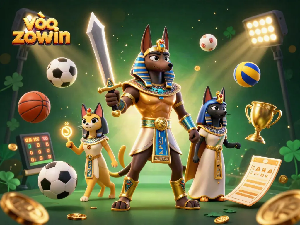 Engage in thrilling gaming with vào zowin, showcasing vibrant characters and dynamic sports elements.