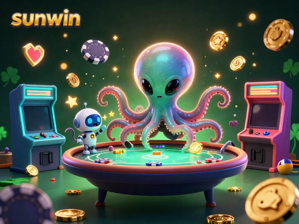 Experience exhilarating gameplay with Sunwin at a vibrant alien casino, featuring exciting poker and arcade action.