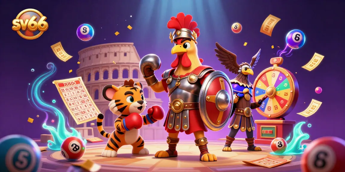 Engage in thrilling winnings at sv66 with colorful lottery balls and vibrant casino elements.