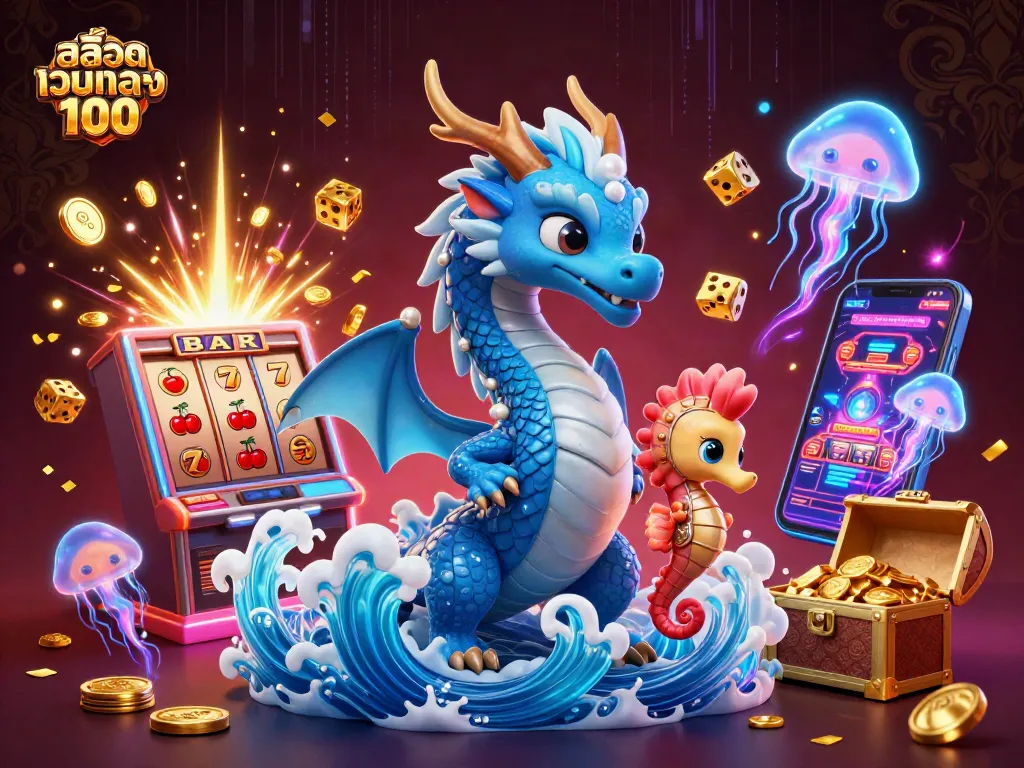 เล่นเกม สล็อตเว็บตรง100 โดยมีมังกรน้ำและน้องม้าในฝันที่เต็มไปด้วยแสงสี