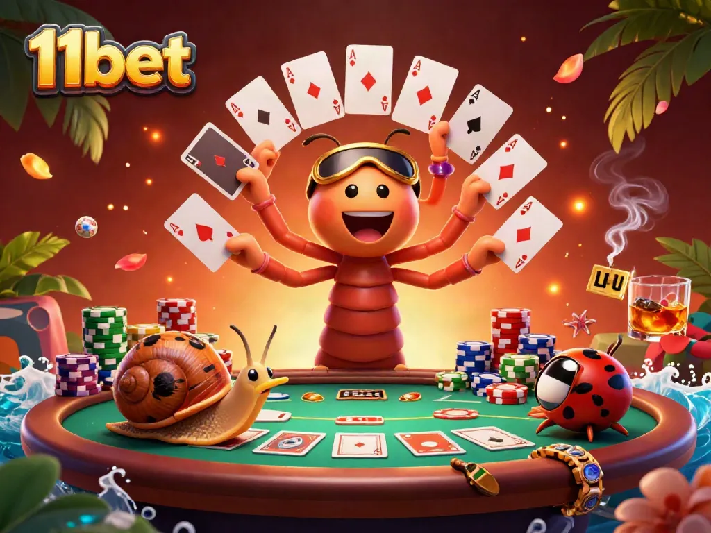 Experience the excitement of 11bet with vibrant 3D characters and dynamic gambling elements.