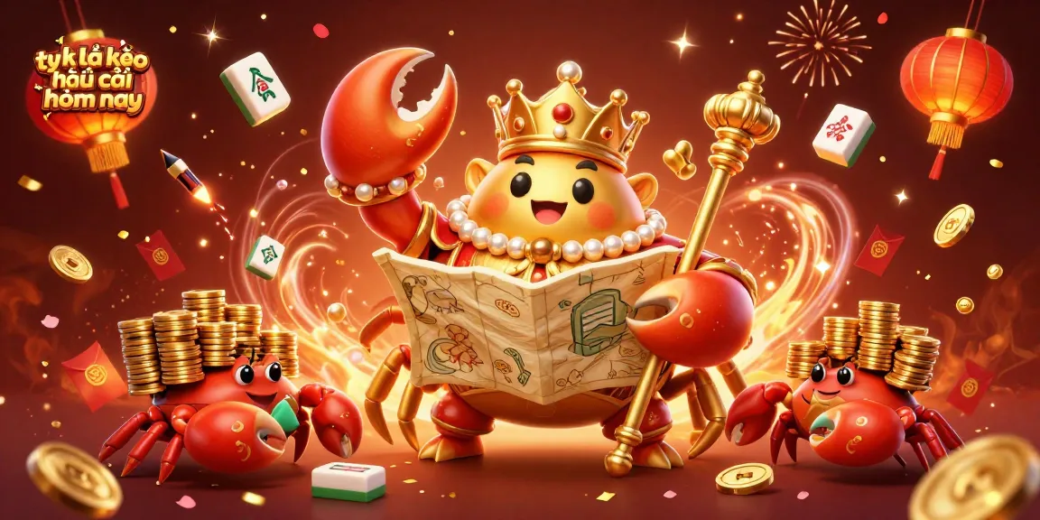 Bettors analyze tỷ lệ kèo nhà cái hôm nay with a vibrant 3D illustration of a crab emperor and gold coins.