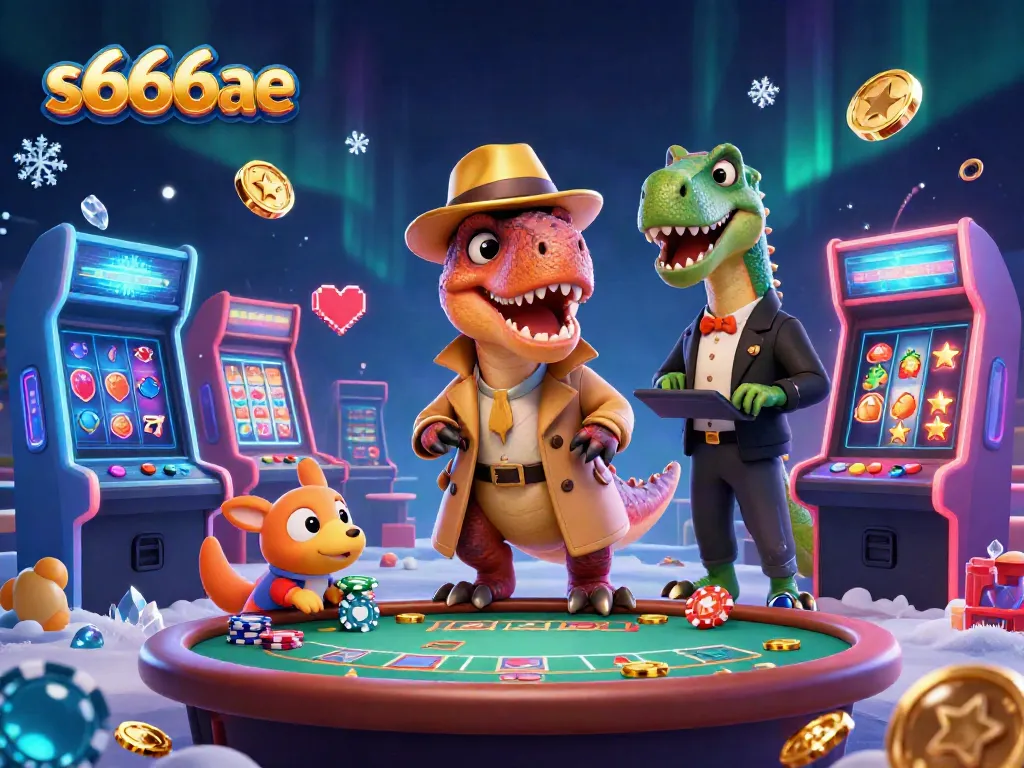 Experience thrilling gameplay at s666ae with a sneaky velociraptor and dino pit boss at the blackjack table.