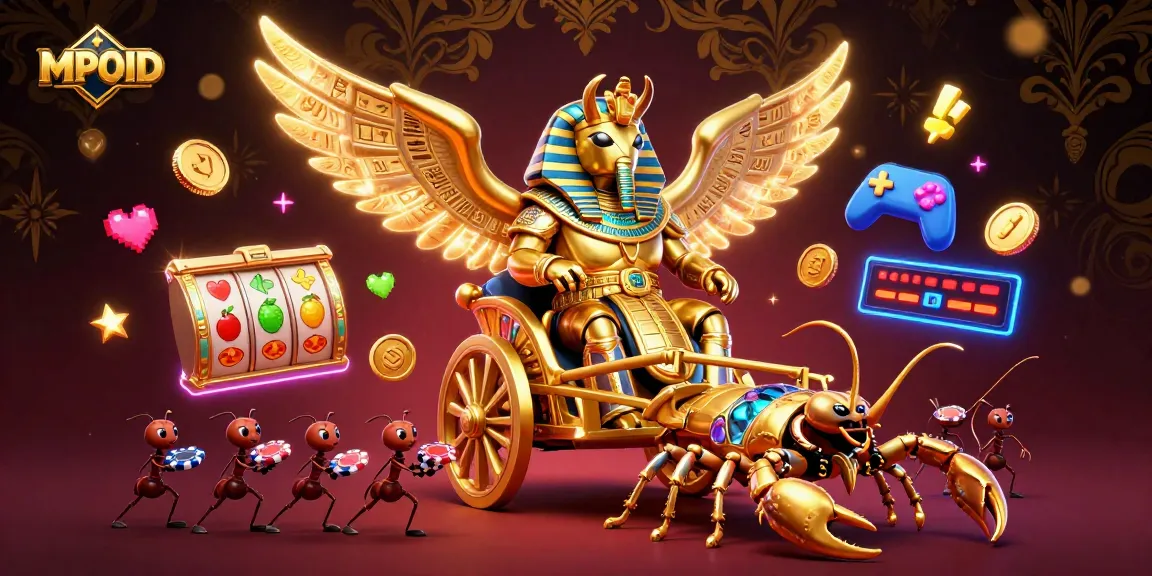 MPOID brings excitement with a vibrant 3D casino scene featuring mythical elements and thrilling games.