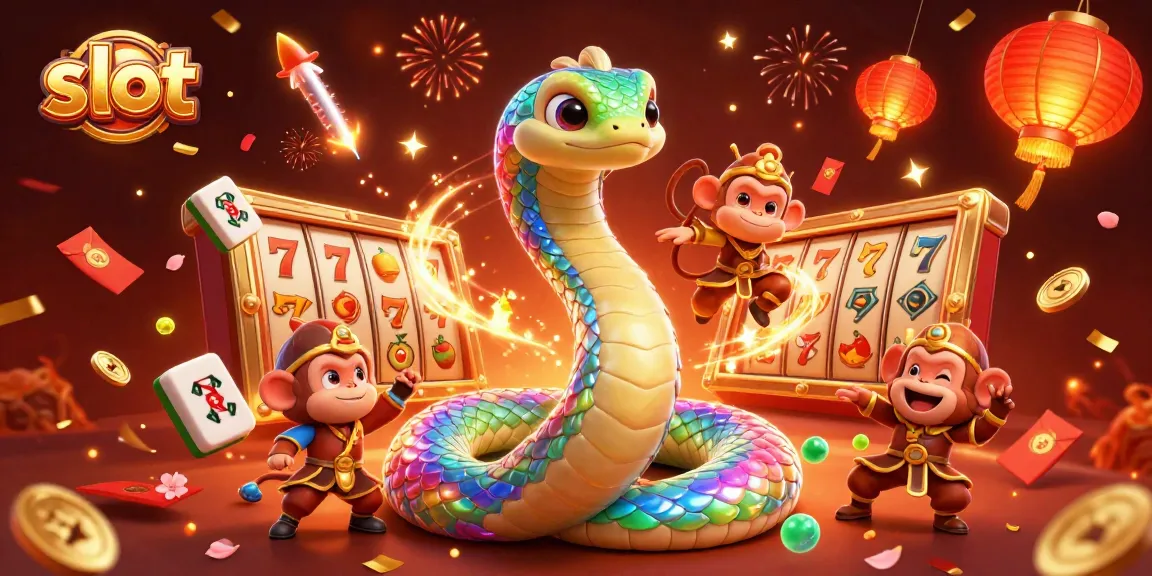 Spin vibrant slot machines with lucky symbols in this colorful casino scene.