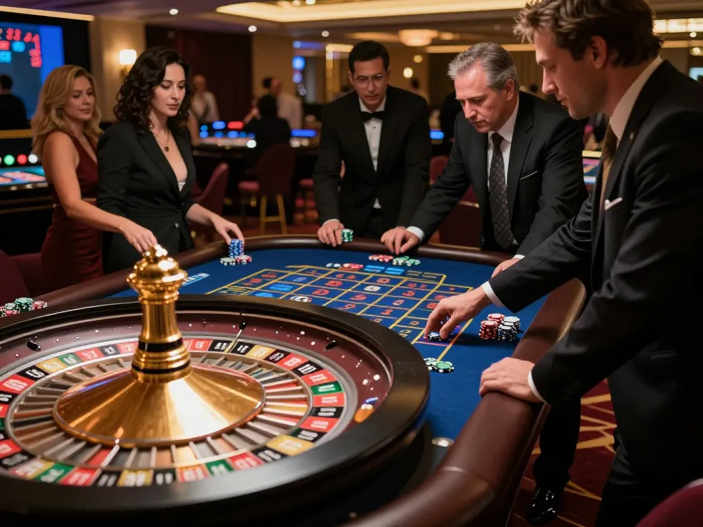 Engaged players strategizing at roulette table while experiencing the thrill of 33win casino.
