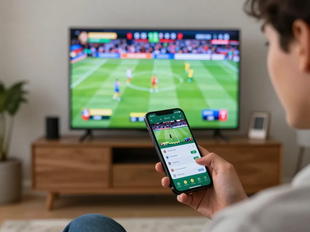Engaging in live sports betting with the qh88go app during an exciting game.