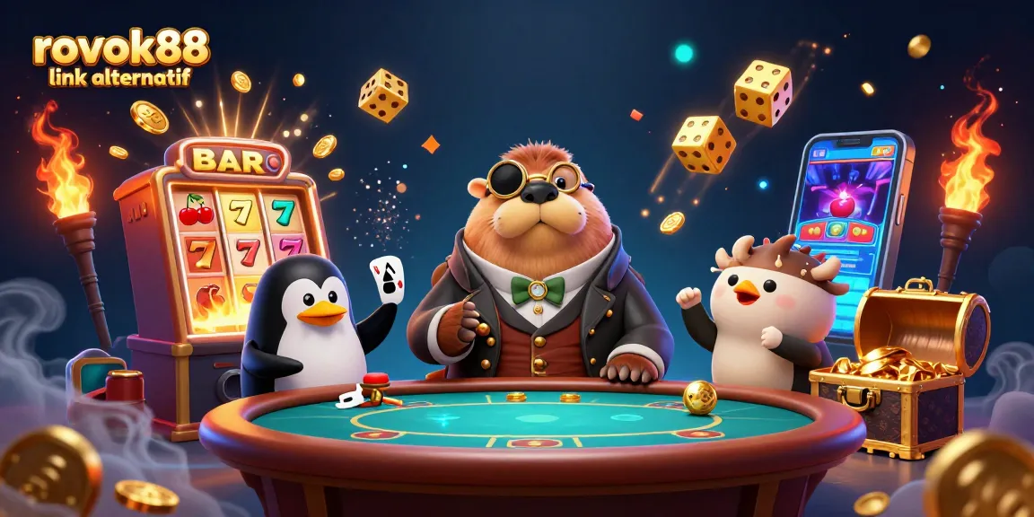 Engage with the vibrant rokok88 link alternatif scene featuring a jolly walrus at an underwater poker table amidst dazzling casino elements.