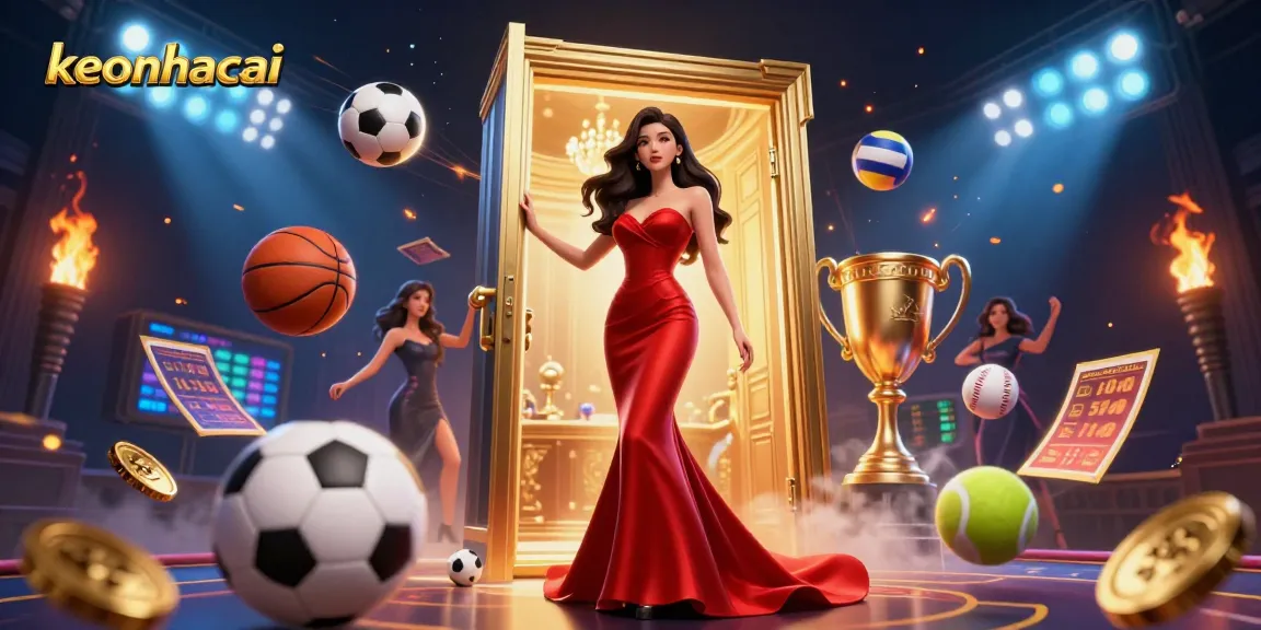 Bet on the latest matches at keonhacai with a stunning Asian woman in a VIP casino setting.