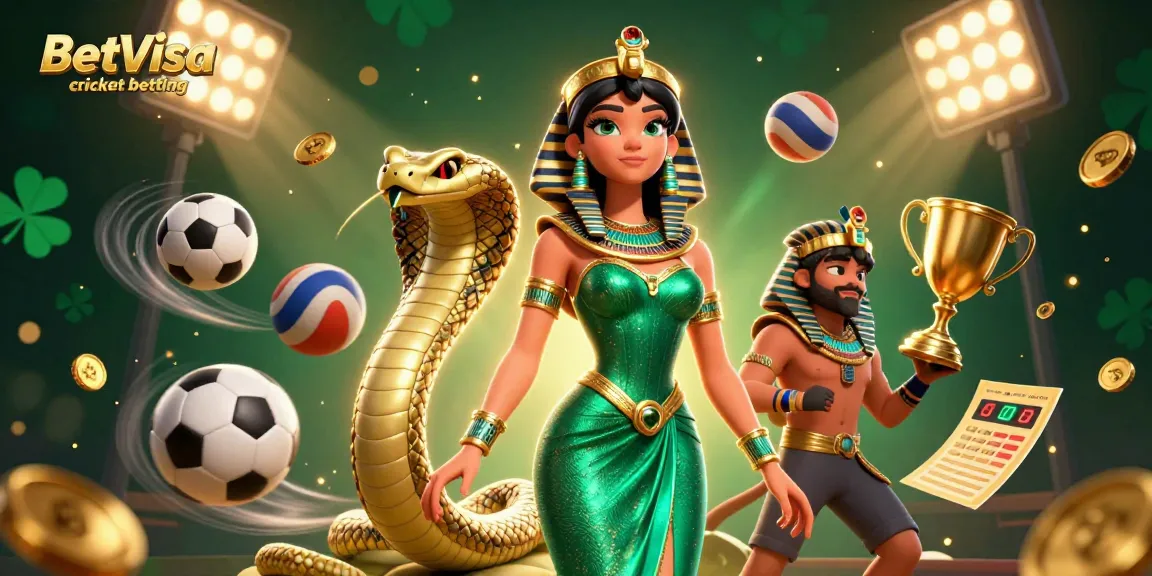 Engage in BetVisa cricket betting with thrilling sports elements and an immersive 3D illustration.