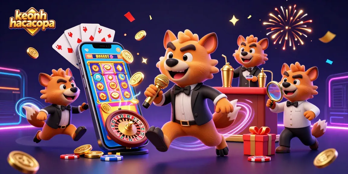 Experience the excitement of keonhacaicopa with hyenas in a lively casino scene featuring gaming action and vibrant visuals.