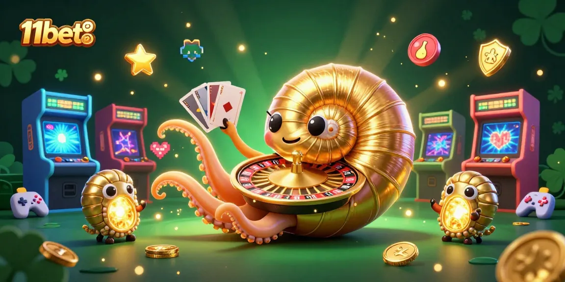 Engage in thrilling gameplay with 11bet2026's vibrant 3D casino experience featuring a nautilus roulette wheel and glowing game elements.