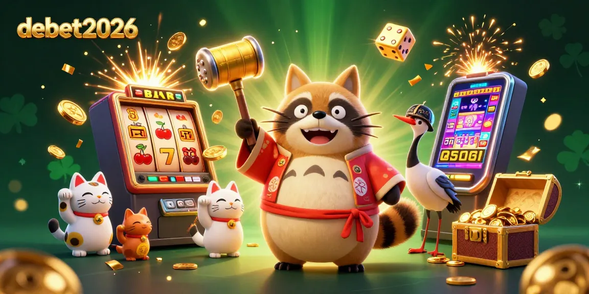Engage with debet2026's vibrant casino scene featuring cheerful characters and explosive game elements.