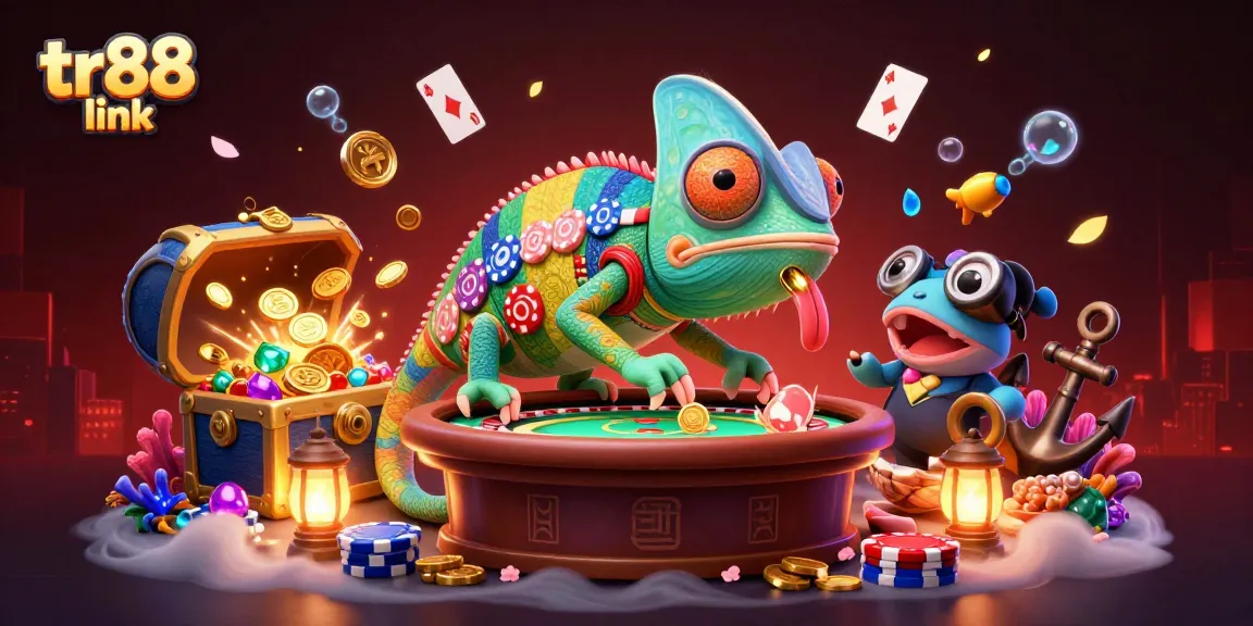 Engage with the exciting tr88 link as a chameleon casino owner mesmerizes players amidst vibrant casino action.